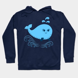 Aqua ocean animals - Whale Hoodie